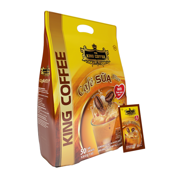 King coffee hoà tan 3in1 Café Sữa - Bịch 1 kg (E/V)