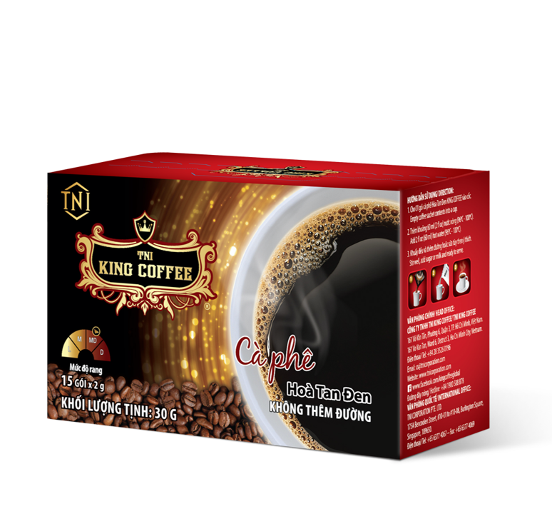 King Coffee - Instant Pure Black  Box 15 sachets (E/V)