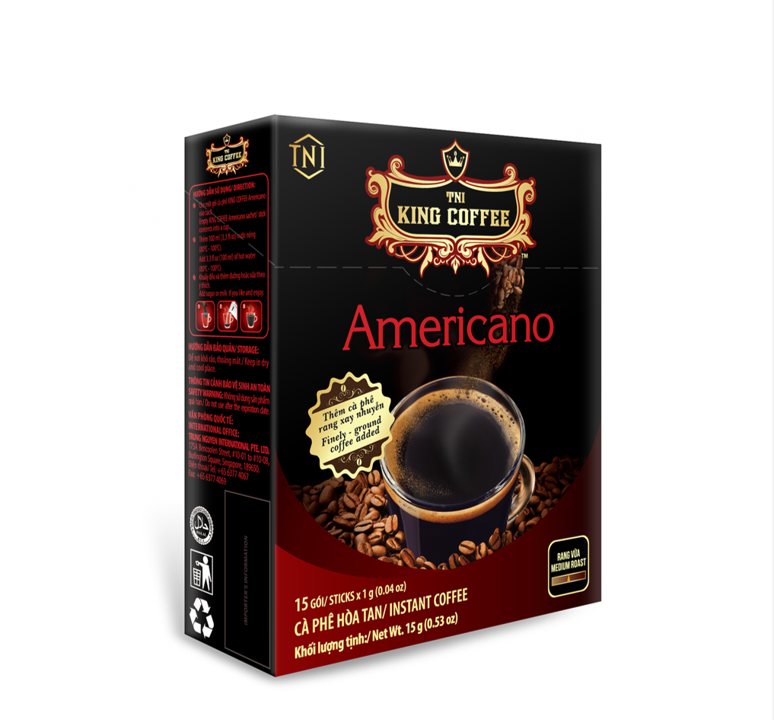 King Coffee Instant Americano - Box 15 sticks (E/V)