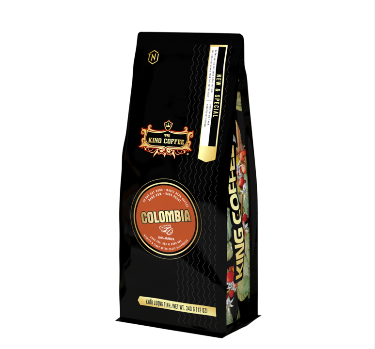 KING COFFEE Colombia Whole Bean Coffee 340g (E/V)
