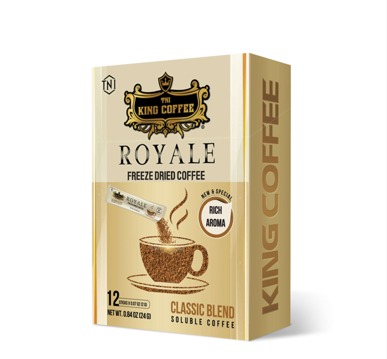 KING COFFEE ROYALE Classic Blend freeze dried soluble coffee – Box 24 g (12 sticks x 2g)_EE