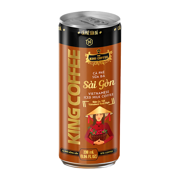 KING COFFEE RTD Cà Phê sữa đá Sài Gòn đậm gu Việt - Lon 238ml (V/E)