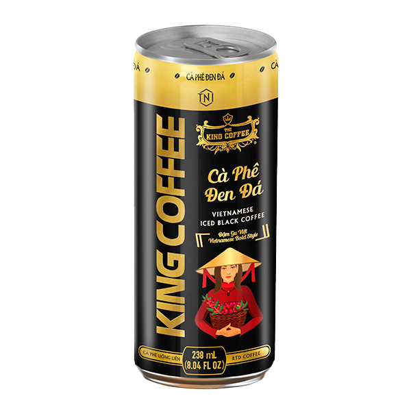 KING COFFEE RTD Cà Phê Đen Đá đậm gu Việt - Lon 238ml (V/E)