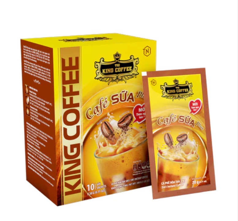 KING COFFEE Café SỮA Plus - Hộp 10 gói (10 sachets x 20g)_VE ( Hàng PLUS )