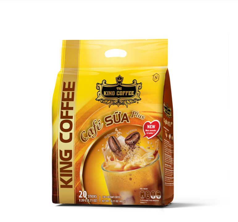 KING COFFEE Café SỮA Plus - Bag 400g (20 sticks x 20g)_EE